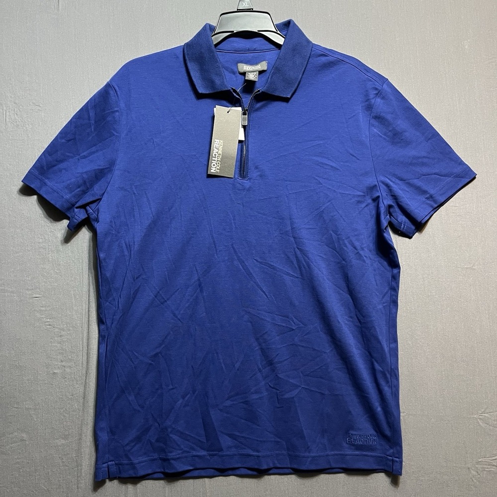 Kenneth Cole Reaction Mens Medium pullover 1/4 zipper Short Sleeve